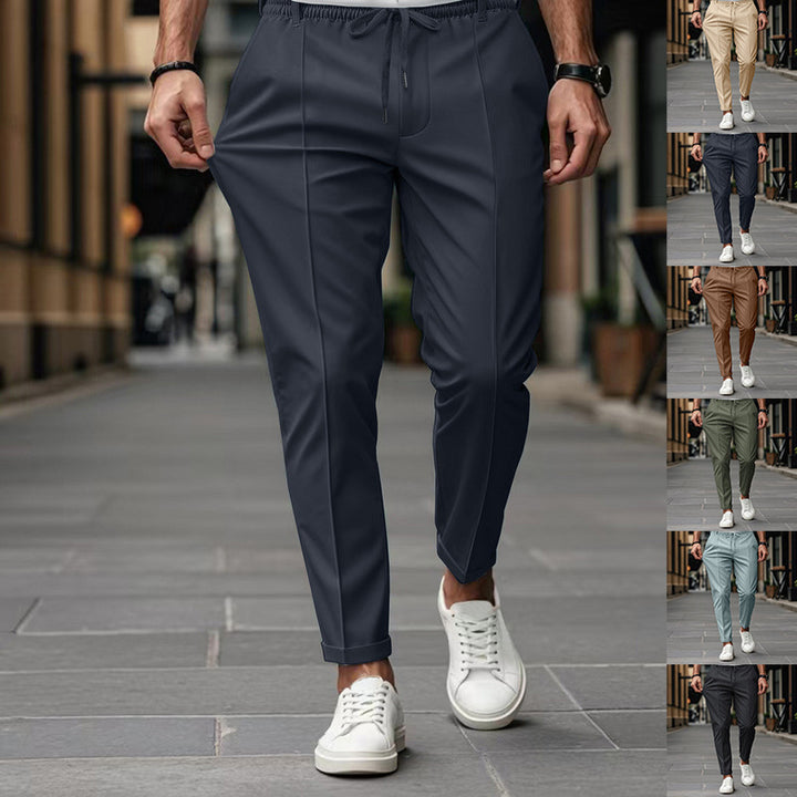Herren elegante Chinohose mit dehnbarem Bund und seitlichen Taschen Echoarchiv