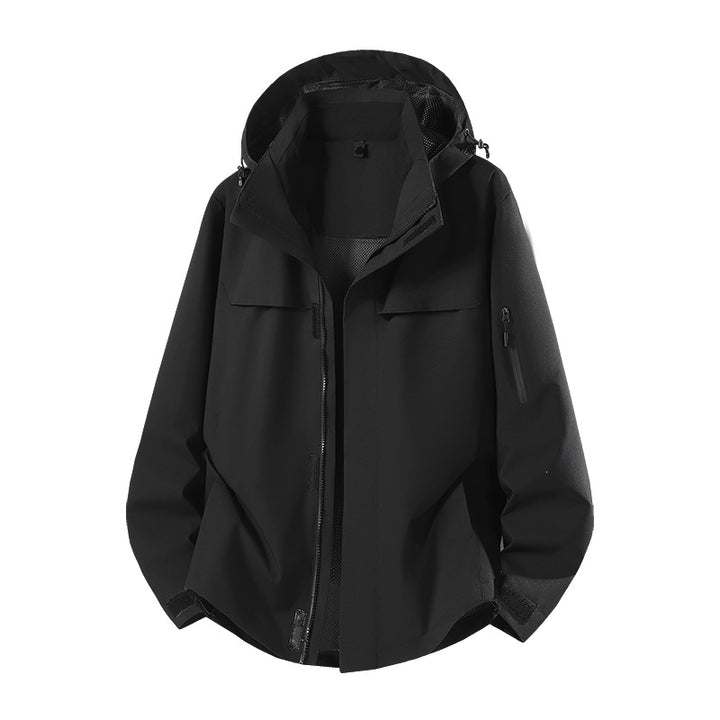 Herren Leichte wasserabweisende Kapuzen-Softshell-Übergangsjacke mit Meshfutter & Utility-Taschen Echoarchiv