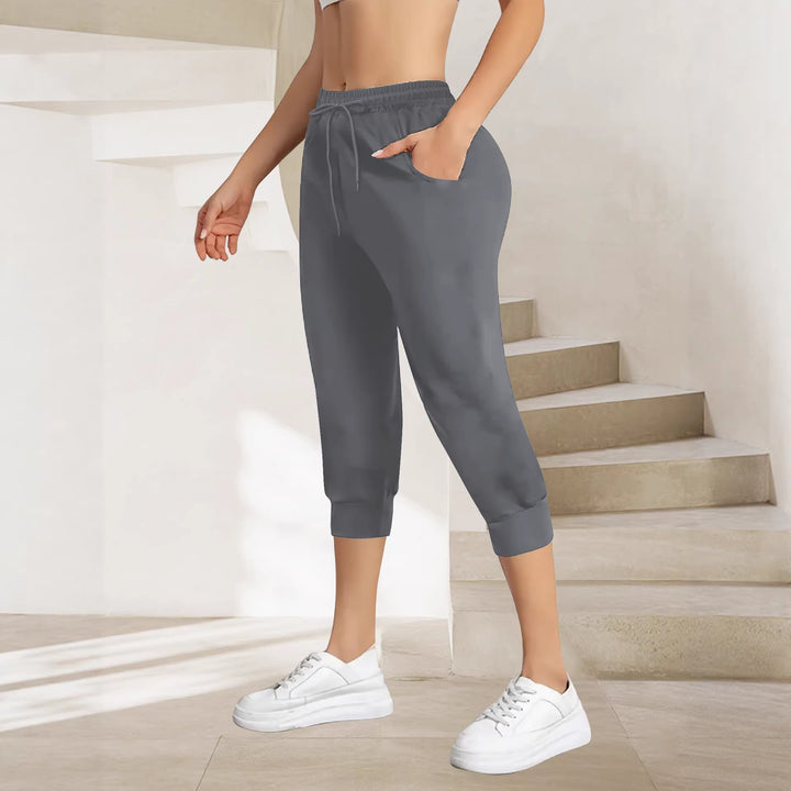 Damen Atmungsaktive Ankle-Joggerhose mit Kordelzug und Eingrifftaschen echoarchiv-