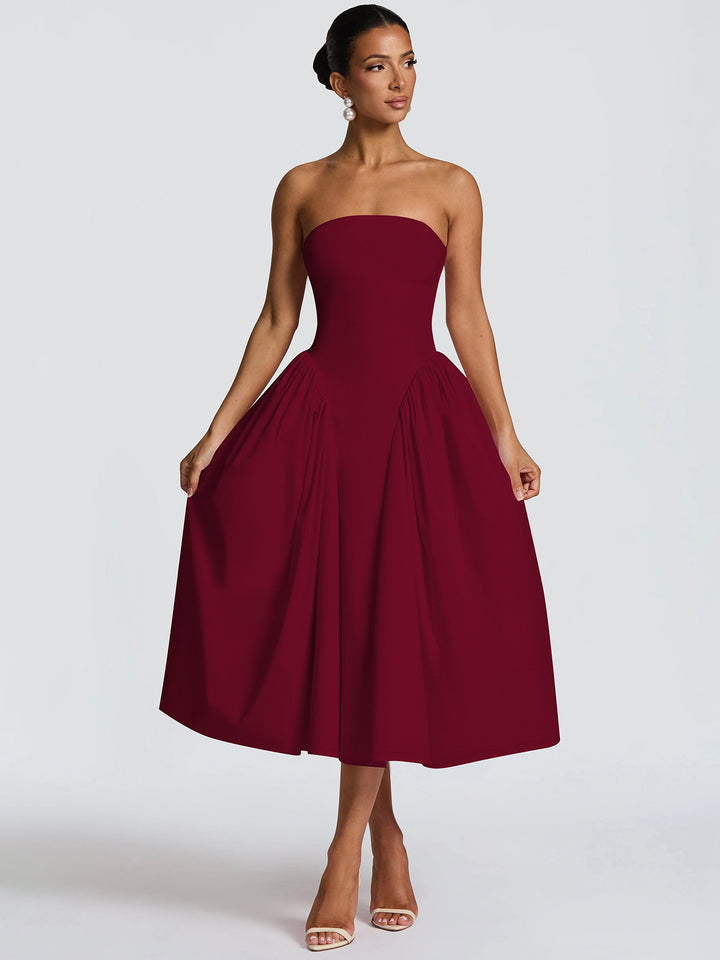 Damen Maxikleid mit schulterfreiem Design und fließendem Schnitt Echo Archiv