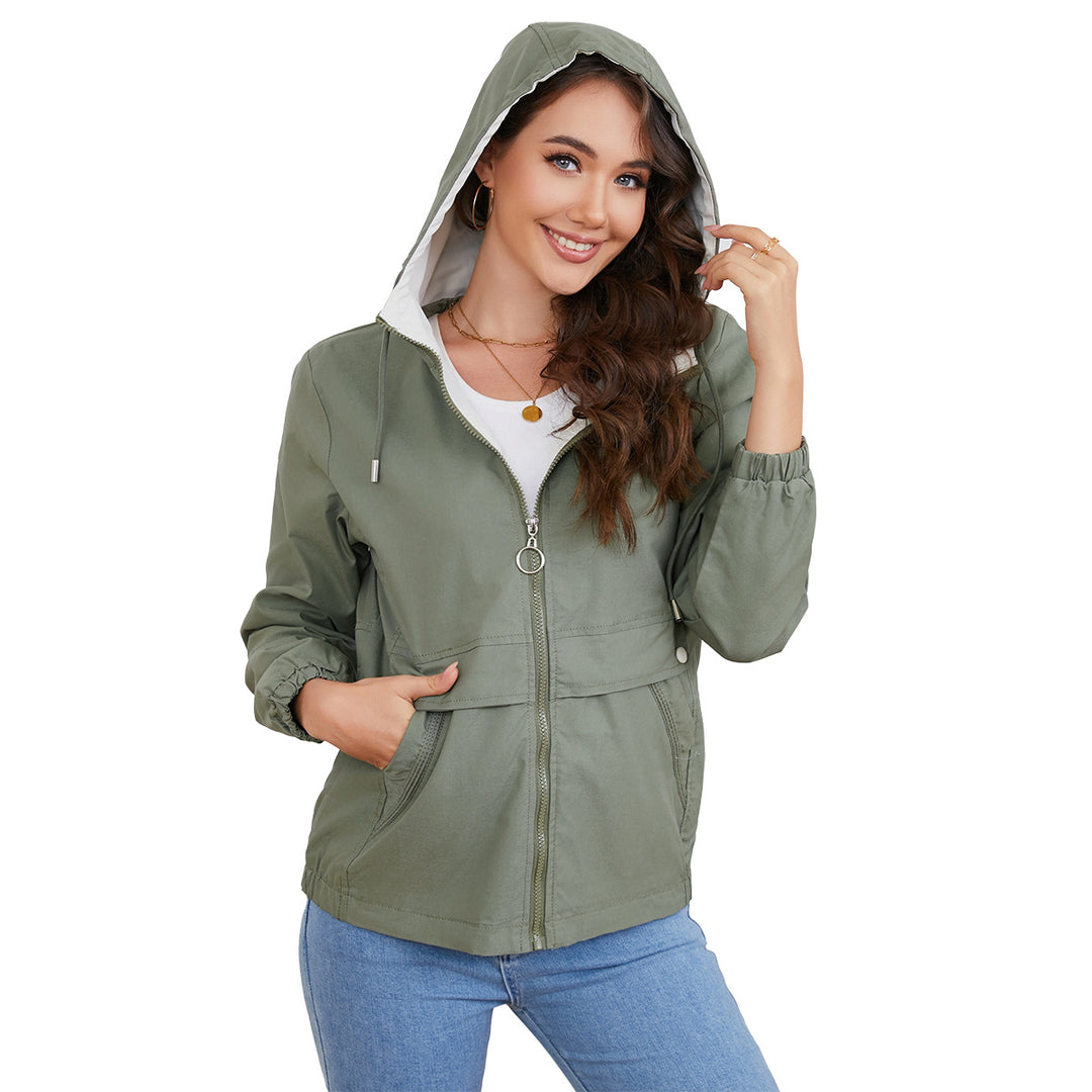 Damen nan leichter wasserabweisender Kapuzenparka mit Tunnelzug, Ringzipper und verdeckter Druckknopfleiste Echo Archiv