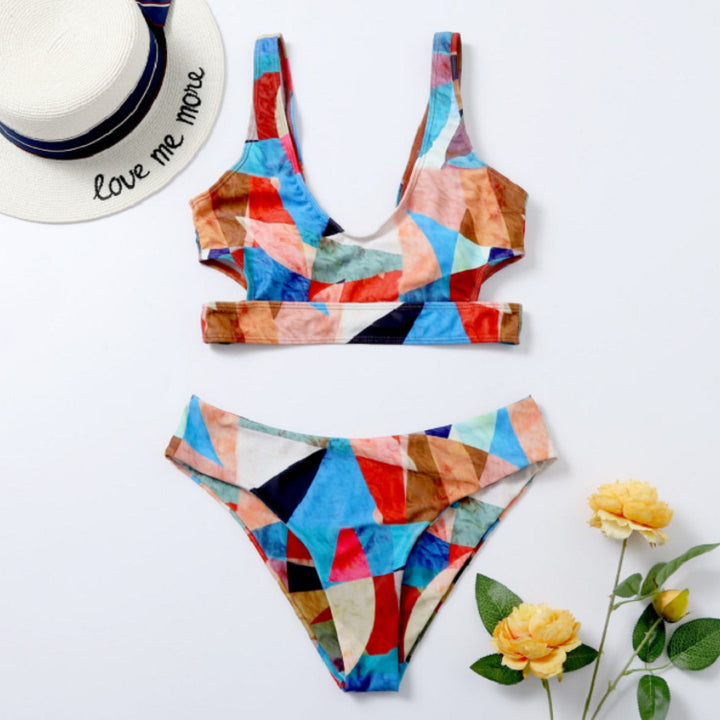 Damen Sport-Bikini mit geometrischem Design und breiten Trägern Echo Archiv