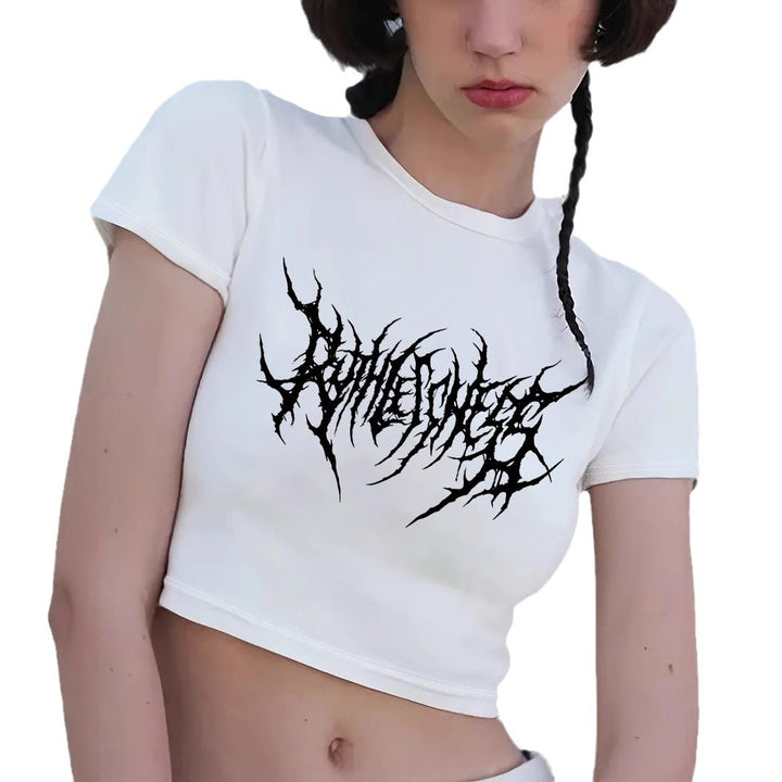 Damen Crop-T-Shirt mit verspieltem Kirschmotiv und elegantem Schleifenprint Echo Archiv