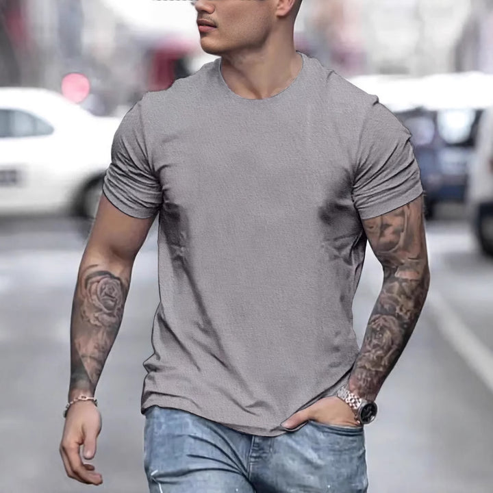 Herren lässiges T-Shirt mit strukturierter Oberfläche und bequemem Schnitt Echoarchiv
