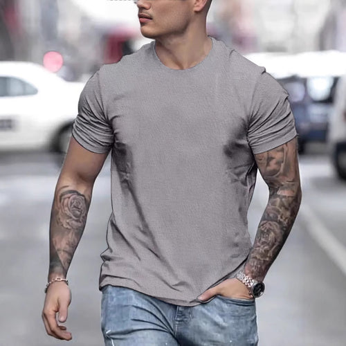 Herren lässiges T-Shirt mit strukturierter Oberfläche und bequemem Schnitt Echoarchiv