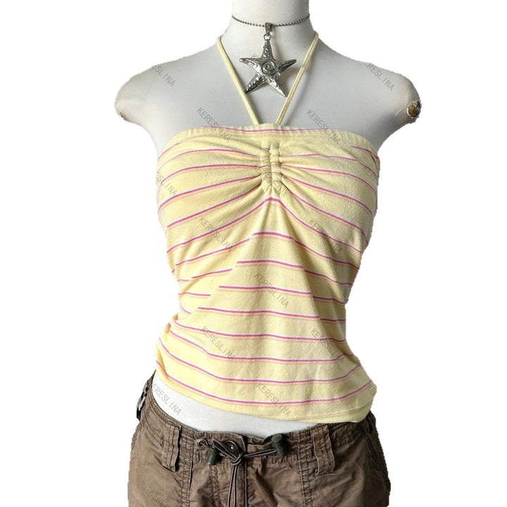 Damen gestreiftes Bandeau-Top Echo Archiv
