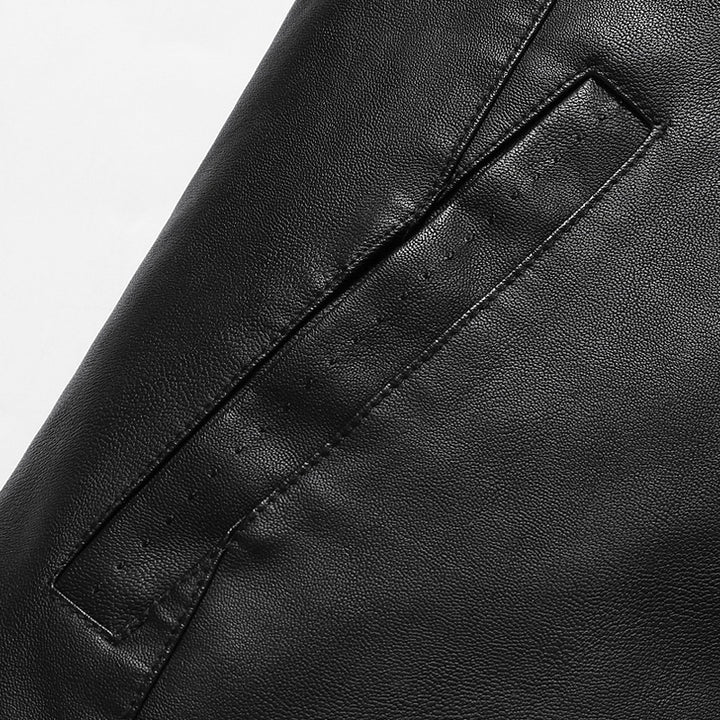 Herren Schlichte Kunstleder-Cityjacke mit Stehkragen, Zweiwege-Reißverschluss & Eingrifftaschen Echoarchiv