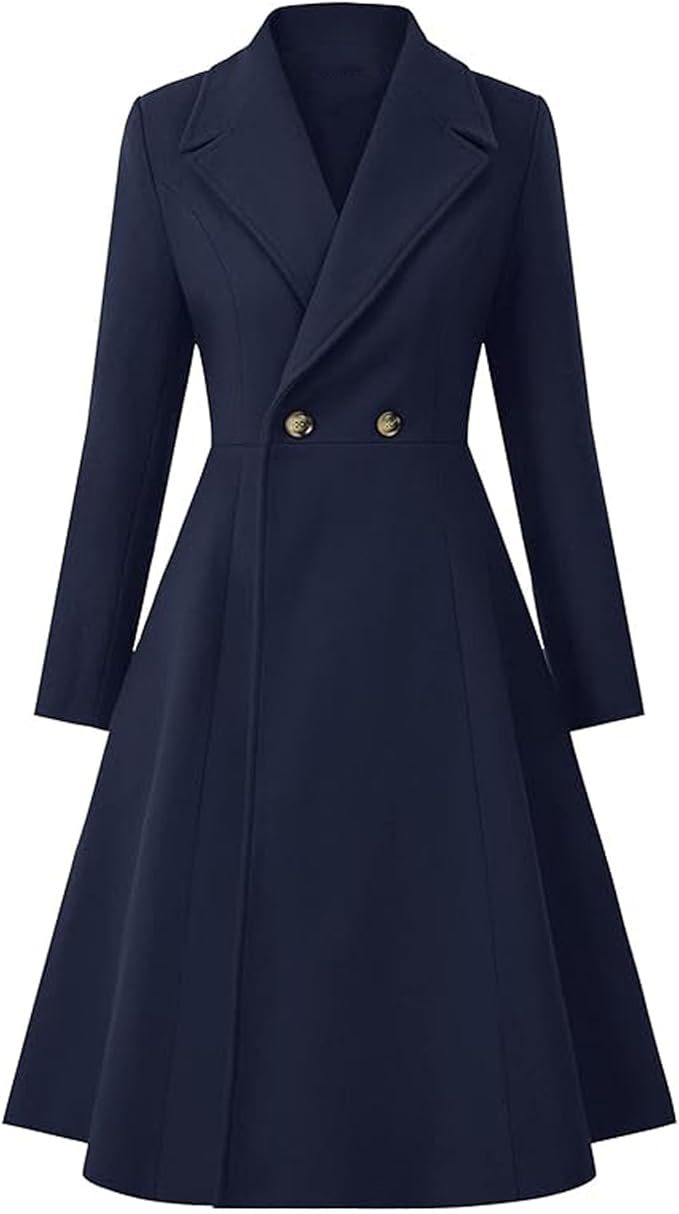 Damen Eleganter Oversize-Mantel mit doppelter Knopfreihe – Montévia