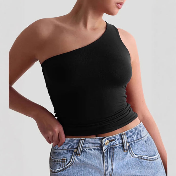 Damen asymmetrisches Trägershirt aus elastischem Material Echo Archiv