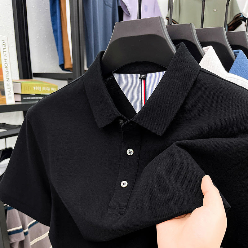 Herren Kurzarm-Polohemd mit feiner Piqué-Struktur und eleganter Knopfleiste Echoarchiv