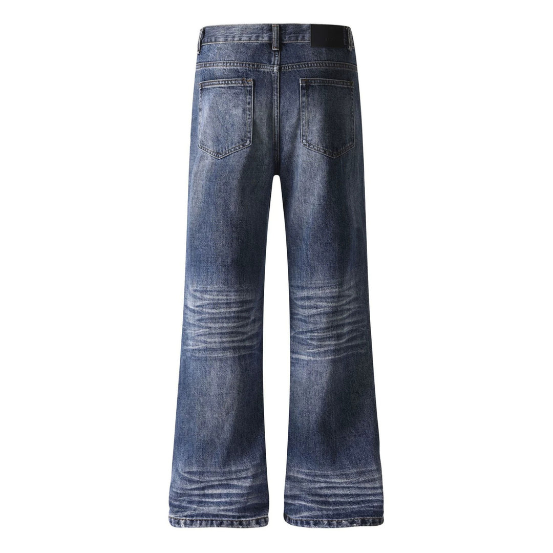 Damen weite Cropped-Jeans mit hoher Taille und Used-Effekt Echoarchiv