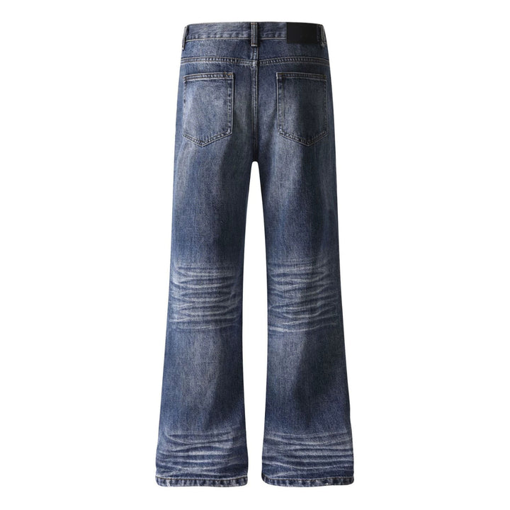 Damen weite Cropped-Jeans mit hoher Taille und Used-Effekt Echoarchiv