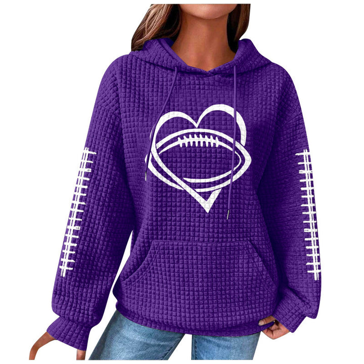 Damen Bequemer Kapuzenpullover mit Herzmotiv Echoarchiv