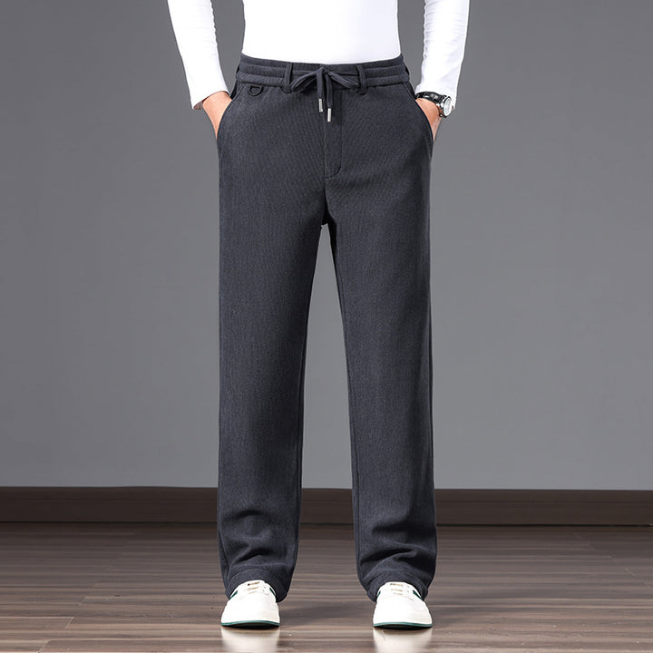 Herren Lässige Relaxed-Fit Baumwoll-Mix Freizeithose mit Kordelzug und geradem Bein Echo Archiv