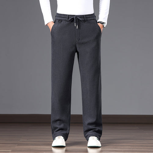 Herren Lässige Relaxed-Fit Baumwoll-Mix Freizeithose mit Kordelzug und geradem Bein Echo Archiv