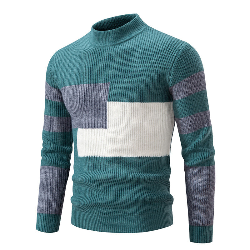 Herren modischer Pullover mit strukturiertem Blockdesign Echoarchiv