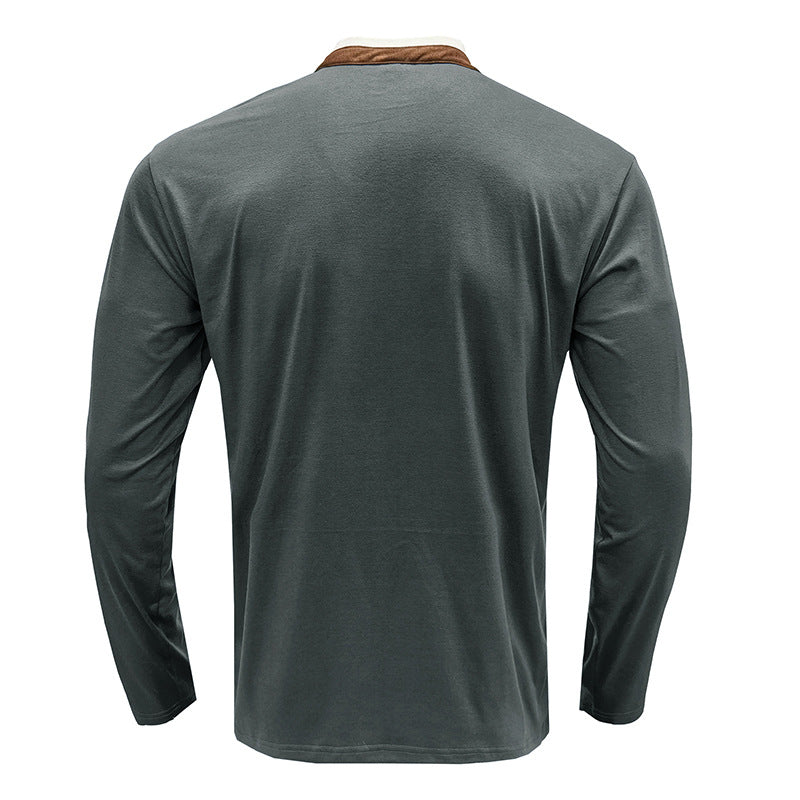 Herren Langarmshirt mit modischem Stehkragen Echoarchiv