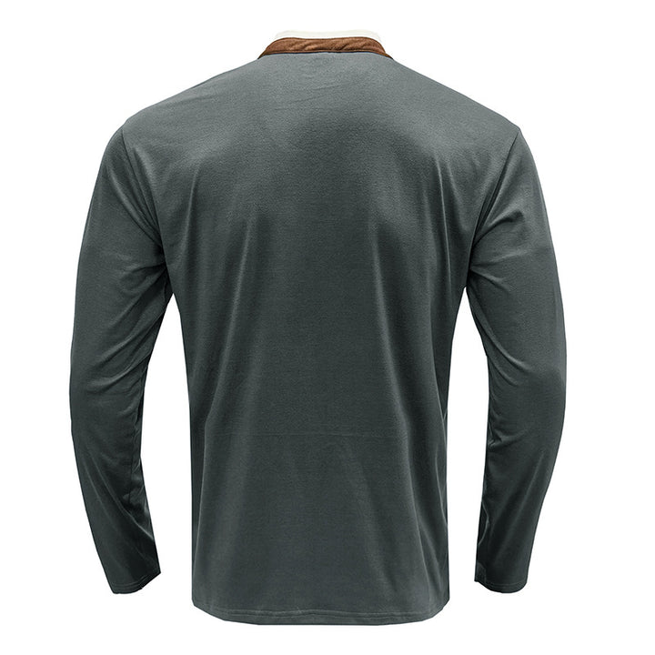 Herren Langarmshirt mit modischem Stehkragen Echoarchiv
