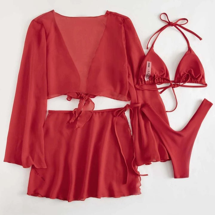 Damen Baumwoll Strandset mit lässigem Wickeldesign Echo Archiv