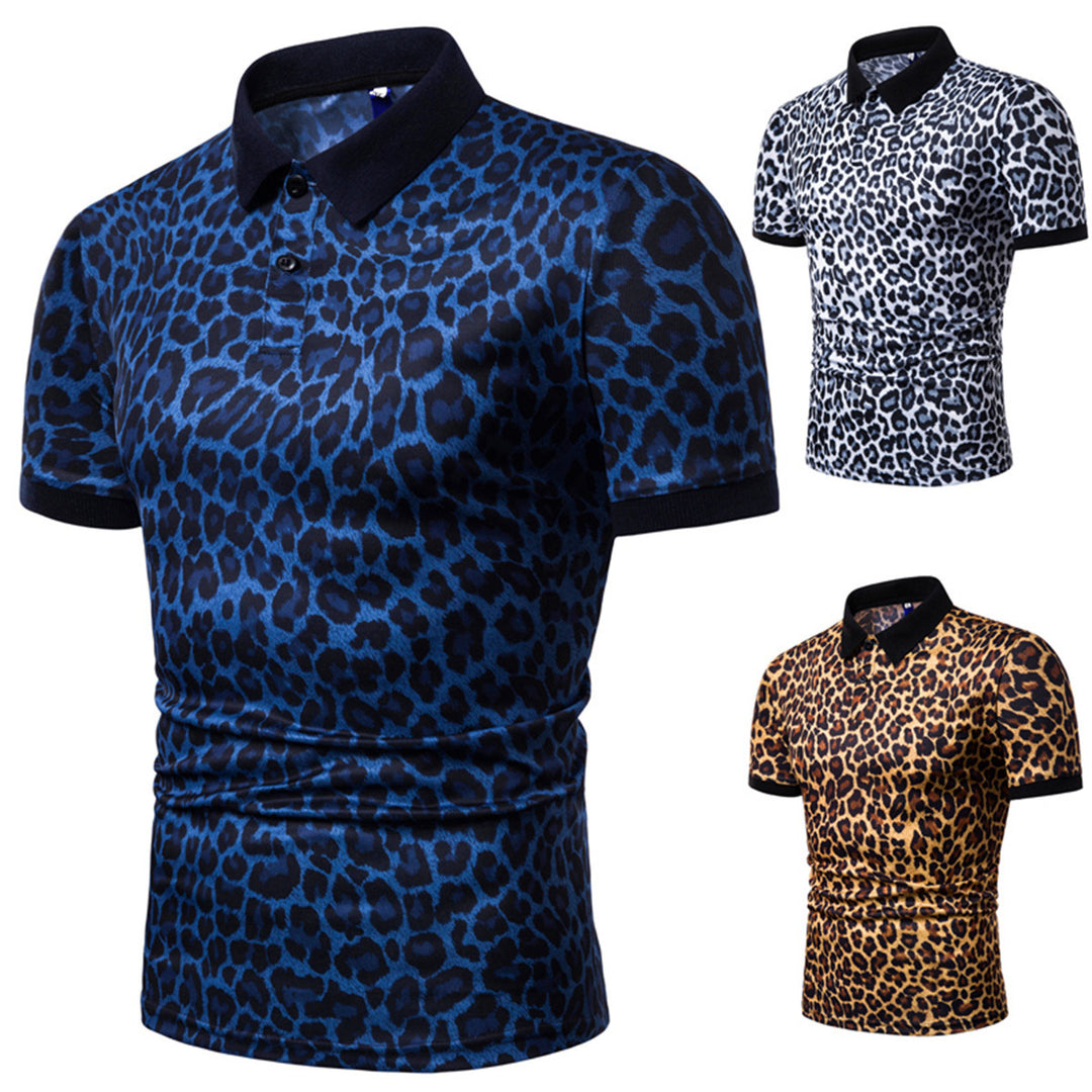 Herren Polo-Shirt mit aufregendem Leopardenmuster und modernem Schnitt Echoarchiv