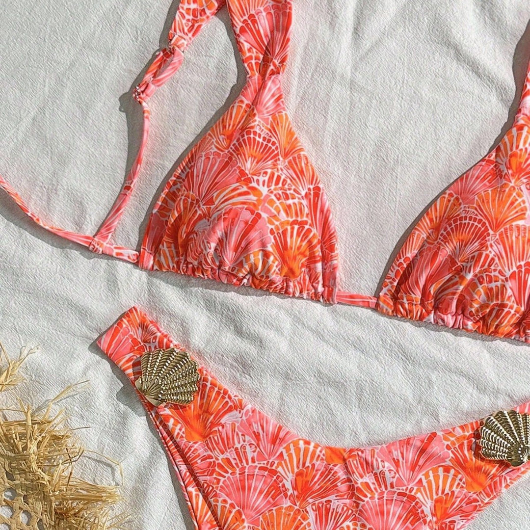 Damen Triangel-Bikini mit modischem Muschel-Design Echo Archiv