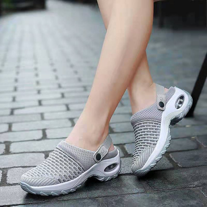 Damen Atmungsaktive Strick-Clogs mit verstellbarem Fersenriemen und stoßdämpfender Komfortsohle – Lioré