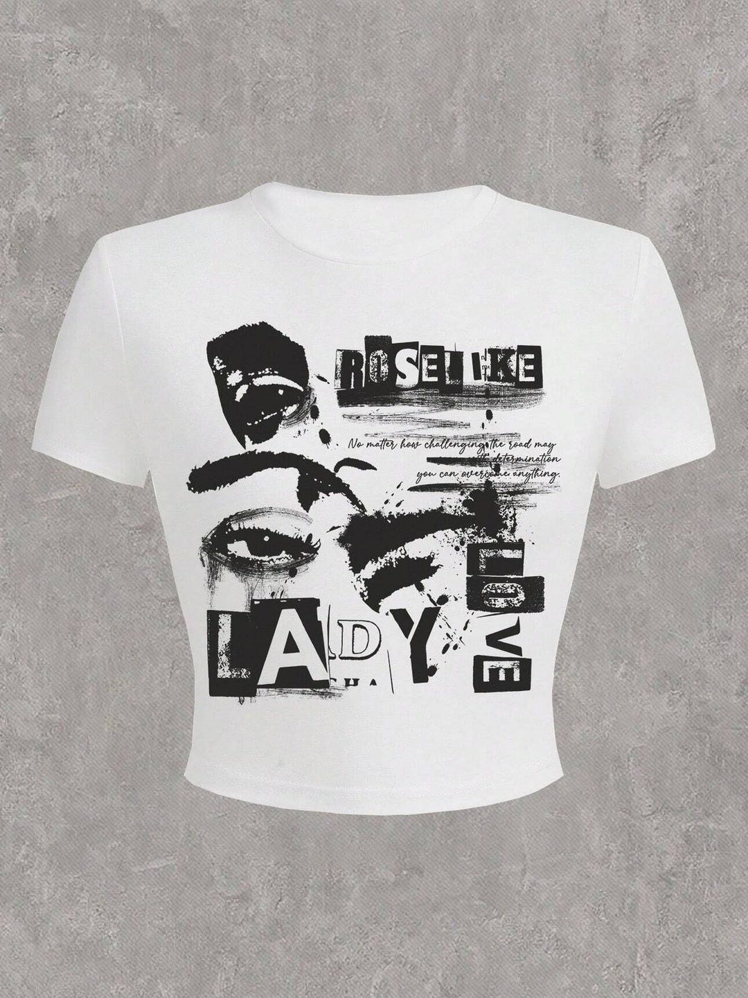 Damen Crop-Top mit auffälligem Schriftzug Echo Archiv