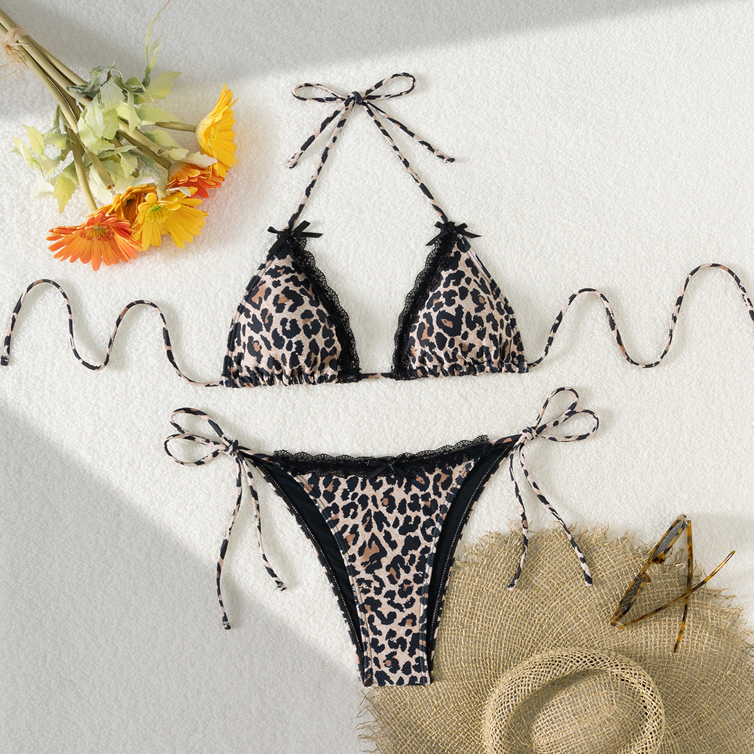 Damen Triangel-Bikini mit Spitzendetails und verstellbaren Trägern Echo Archiv