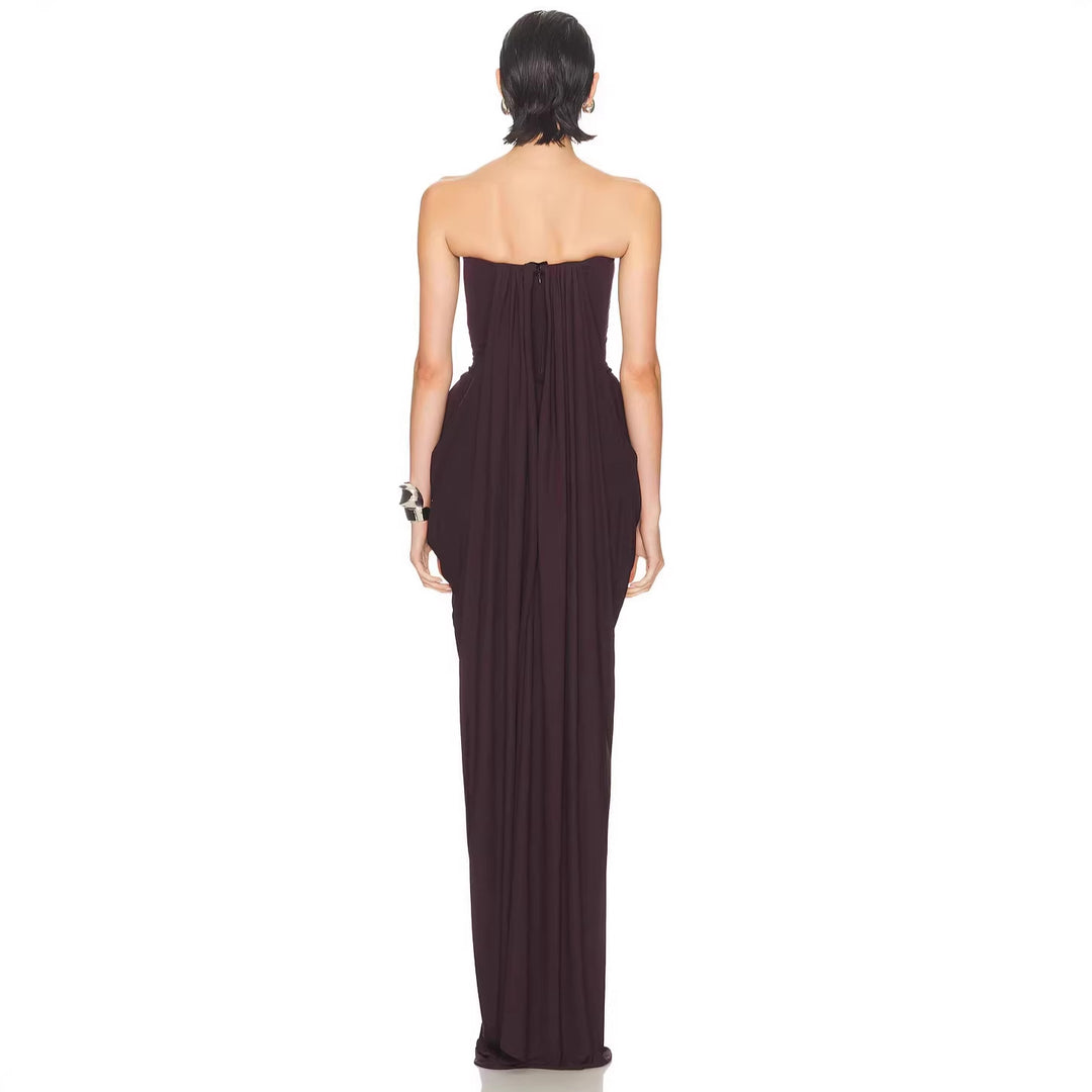 Damen Elegantes Maxikleid mit raffinierten Drapierungen Echo Archiv