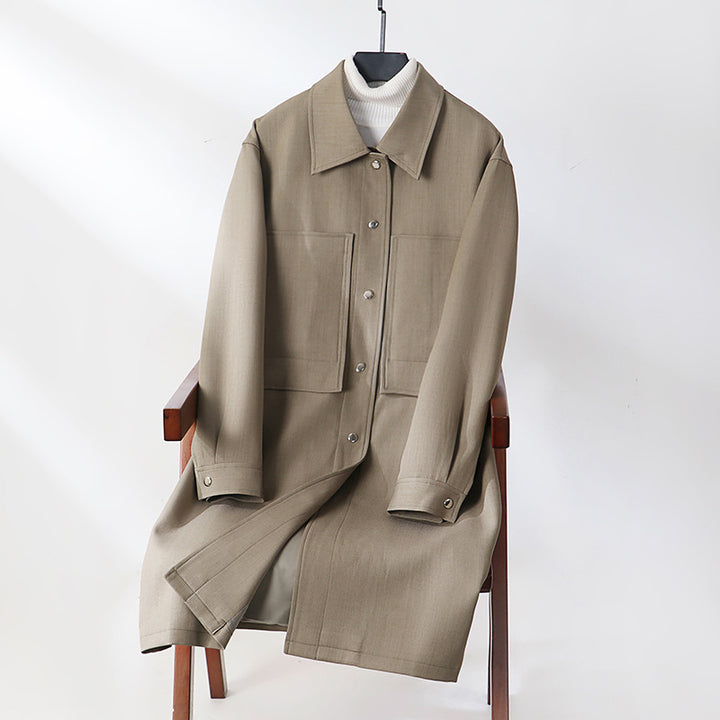 Herren Leichter Mantel im Overshirt‑Stil mit aufgesetzten Taschen Echoarchiv