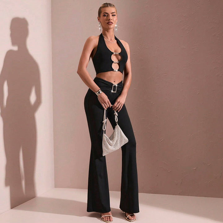 Damen High-Waist Schlaghose mit Shaping-Effekt, elastischem Komfortbund und ausgestelltem Bein – Avélisse