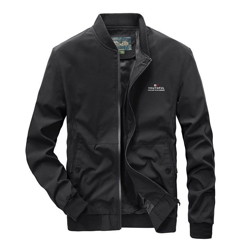 Herren Leichter Bomberblouson im urban-minimalistischen Stil mit Rippbündchen und Reißverschluss Echo Archiv