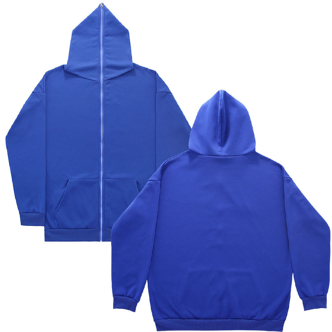 Unisex Zip-Hoodie mit durchgehendem Reißverschluss bis in spitze Kapuze, Kängurutasche und gerippten Bündchen Echo Archiv