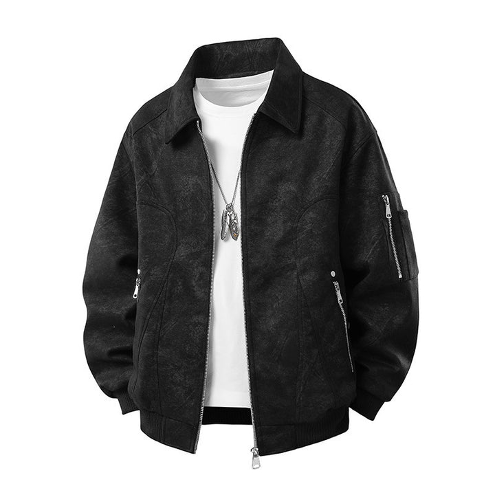 Herren Modische Retro-Lederjacke Echo Archiv