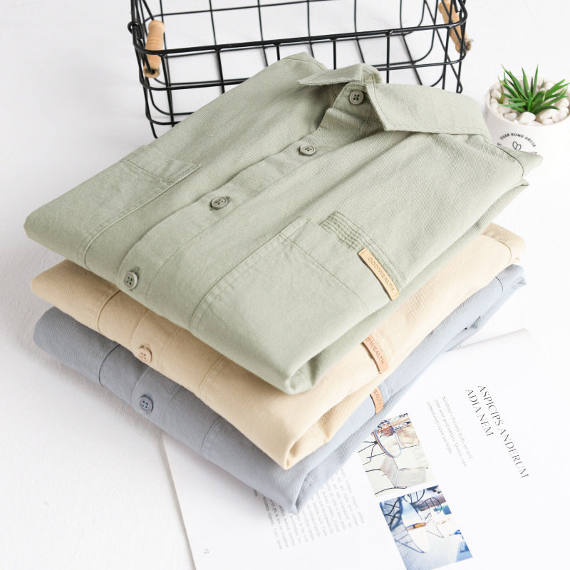 Herren Leichtes Baumwoll‑Twill Overshirt mit Kentkragen, doppelten aufgesetzten Brusttaschen und Relaxed-Fit Echoarchiv