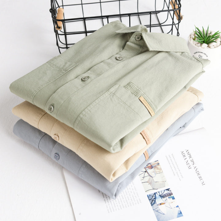 Herren Leichtes Baumwoll‑Twill Overshirt mit Kentkragen, doppelten aufgesetzten Brusttaschen und Relaxed-Fit Echoarchiv