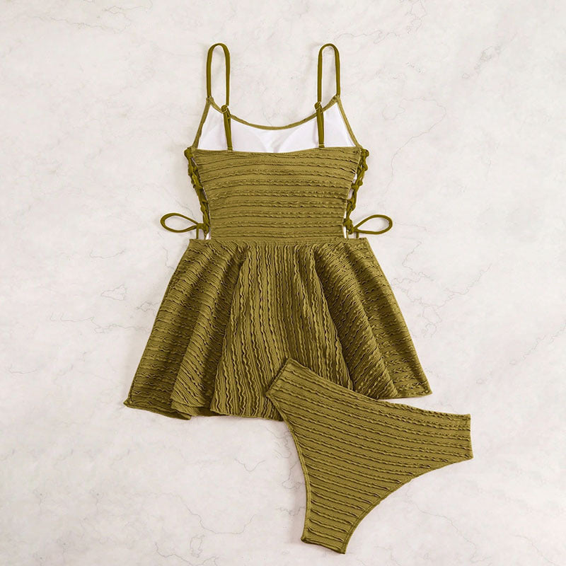 Damen Tankini-Set mit Rüschenschnitt und verstellbaren Trägern Echo Archiv