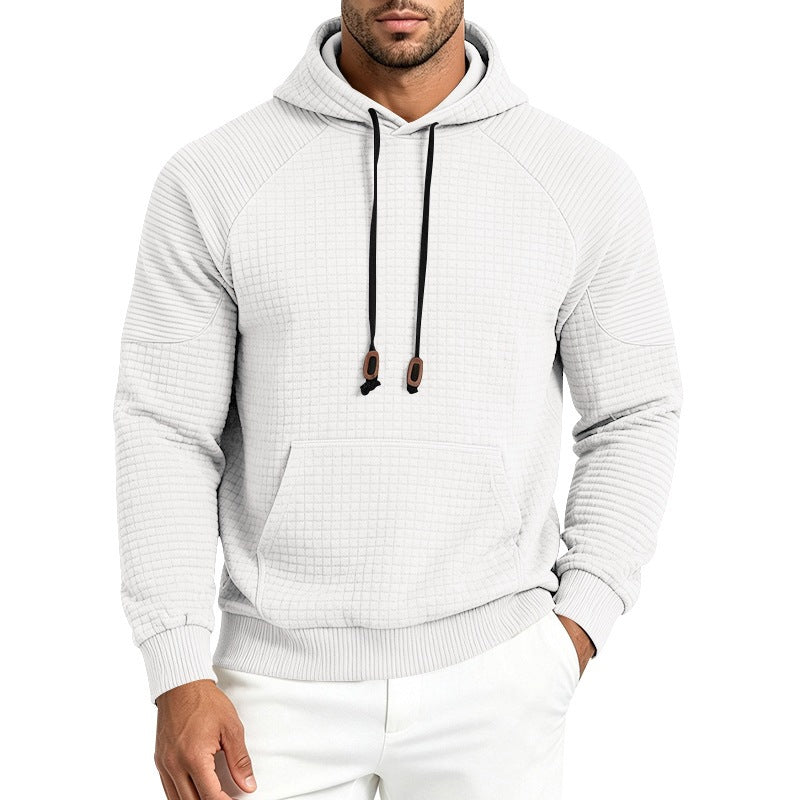 Herren Kapuzenpullover mit Waffelstruktur, Raglanärmeln und Kängurutasche Echoarchiv