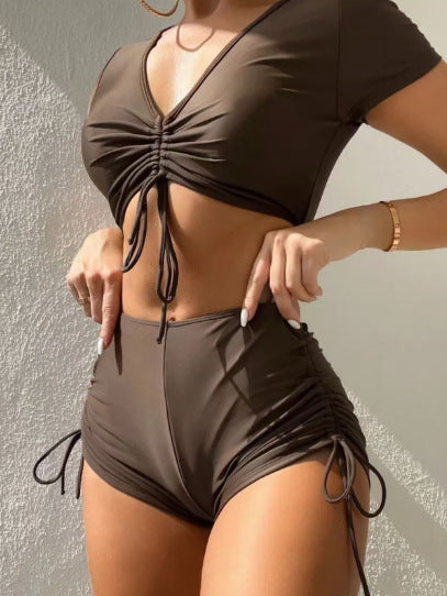Damen Sportliches Bikiniset mit modischer Raffung Echo Archiv