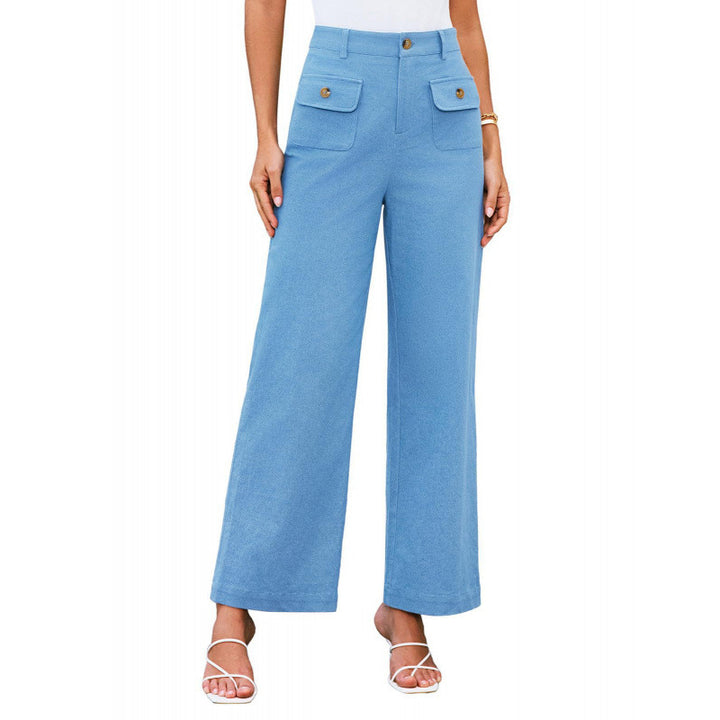 Damen High-Waist Palazzo-Hose mit aufgesetzten Knopf-Taschen Echo Archiv