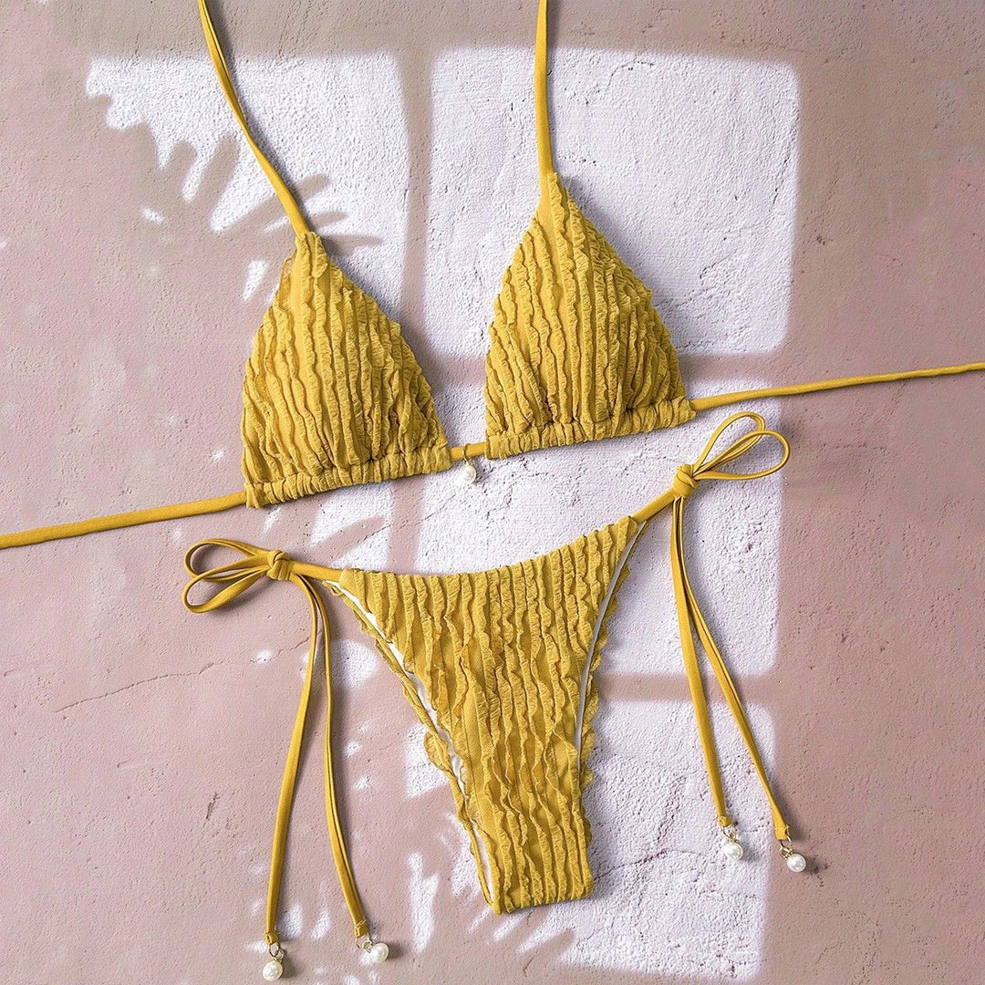 Damen Triangel-Bikini mit strukturierter Textur Echo Archiv