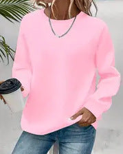 Damen Oversized Rundhals-Sweatshirt mit überschnittener Schulter, weichem Fleece-Innenfutter und gerippten Bündchen – Avérine
