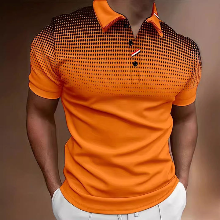 Herren Poloshirt mit modernem Punkte-Design und atmungsaktiver Stofftechnologie Echoarchiv