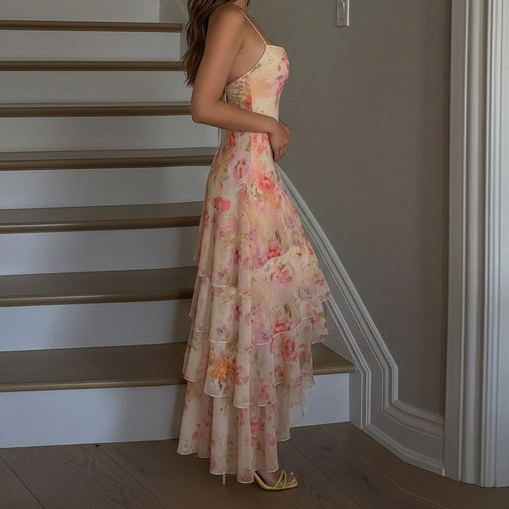 Damen florales Maxikleid mit Rüschendetails Echo Archiv