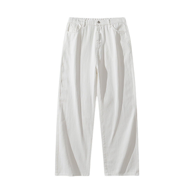 Damen High-Waist Jeans mit weitem Bein, geradem Schnitt und elastischem Bund Echoarchiv