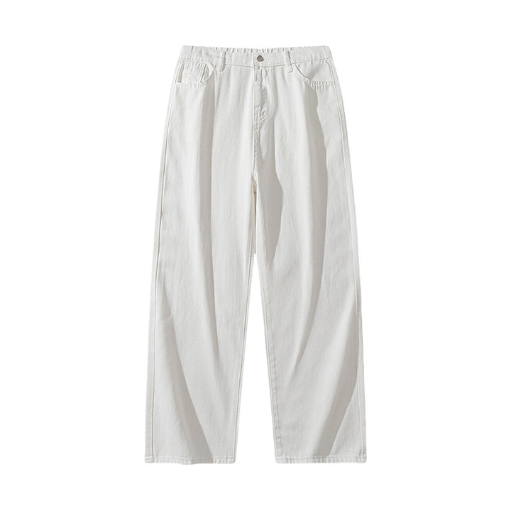 Damen High-Waist Jeans mit weitem Bein, geradem Schnitt und elastischem Bund Echoarchiv