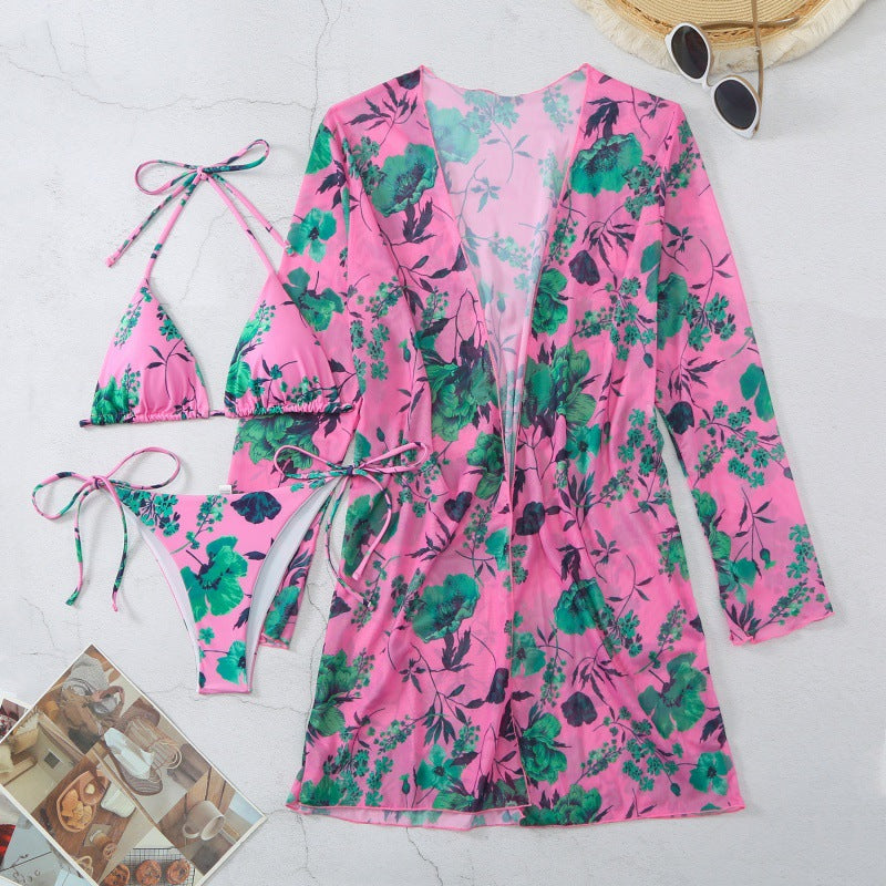 Damen Strandüberwurf mit floralem Design und leichtem Stoff Echo Archiv