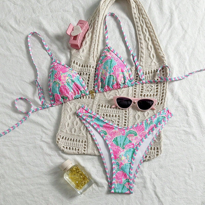 Damen Triangel-Bikini-Set mit trendy Muschel-Muster Echo Archiv