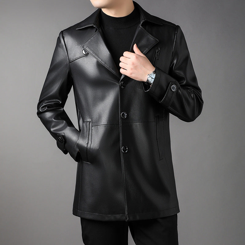 Herren Modische Kunstlederjacke Echo Archiv