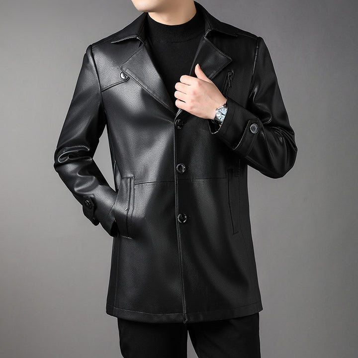 Herren Modische Kunstlederjacke Echo Archiv